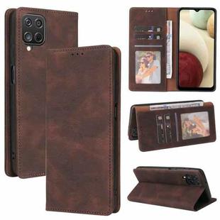 For Samsung Galaxy A22 5G Simple Suction Closure Horizontal Flip Leather Case with Holder & Card Slot & Wallet(Brown)