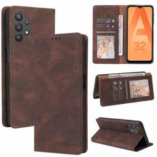 For Samsung Galaxy A32 5G Simple Suction Closure Horizontal Flip Leather Case with Holder & Card Slot & Wallet(Brown)