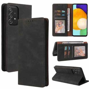 For Samsung Galaxy A52 5G / 4G Simple Suction Closure Horizontal Flip Leather Case with Holder & Card Slot & Wallet(Black)