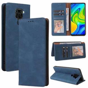 For Xiaomi Redmi Note 9 / 10X 4G Simple Suction Closure Horizontal Flip Leather Case with Holder & Card Slot & Wallet(Blue)