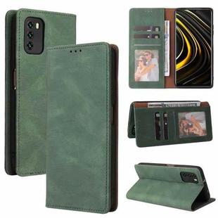 For Xiaomi Redmi Note 10 Pro Simple Suction Closure Horizontal Flip Leather Case with Holder & Card Slot & Wallet(Green)