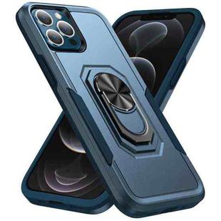 For iPhone 13 Pro Max Ring Kickstand Heavy Duty Shockproof Phone Case (Blue)