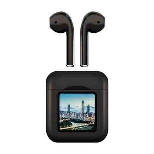 NR-550 LCD Touch Bluetooth Earphone with Charging Box, Support Picture Replacement & Wearing Status Detection & Siri(Black)