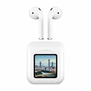 NR-550 LCD Touch Bluetooth Earphone with Charging Box, Support Picture Replacement & Wearing Status Detection & Siri(White)