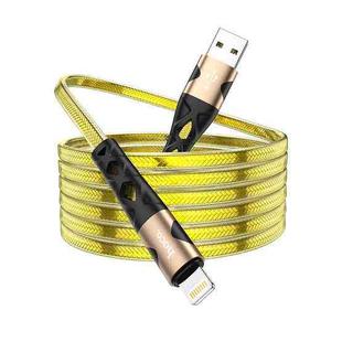 hoco U105 Treasure Jelly Braided USB to 8 Pin Charging Data Cable, Cable Length: 1.2m(Gold)