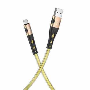 hoco U105 Treasure Jelly Braided USB to Micro USB Charging Data Cable, Cable Length: 1.2m(Gold)