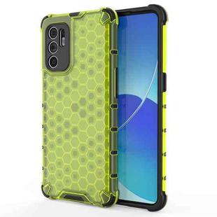 For OPPO Reno6 4G Shockproof Honeycomb PC + TPU Case(Green)