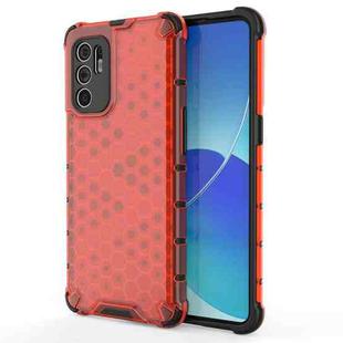 For OPPO Reno6 4G Shockproof Honeycomb PC + TPU Case(Red)