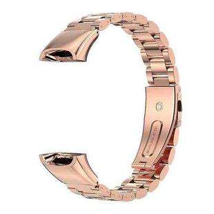 For Huawei Band 4 / Honor Band 5i MIJOBS Three Strains Stainless Steel Watch Band(Rose Gold)