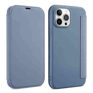 For iPhone 13 mini Skin Feel Horizontal Flip PU Leather Case with Holder & Card Slot (Lavender Grey)