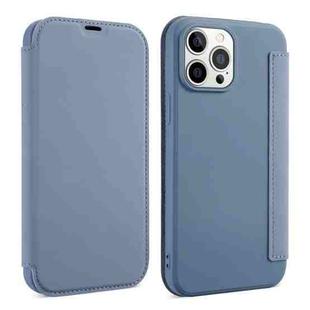 For iPhone 13 Pro Skin Feel Horizontal Flip PU Leather Case with Holder & Card Slot (Lavender Grey)