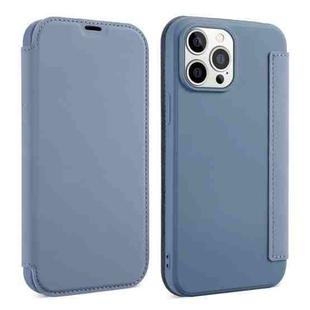 For iPhone 13 Pro Max Skin Feel Horizontal Flip PU Leather Case with Holder & Card Slot (Lavender Grey)