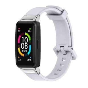 For Huawei Band 6 / Honor Band 6 MIJOBS Universal Breathable Silicone Watch Band(White)