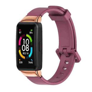 For Huawei Band 6 / Honor Band 6 MIJOBS Universal Breathable Silicone Watch Band(Rose Red)