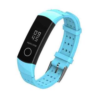 For Honor Band 4 / 5 MIJOBS Breathable Silicone Watch Band with Hole(Sky Blue)
