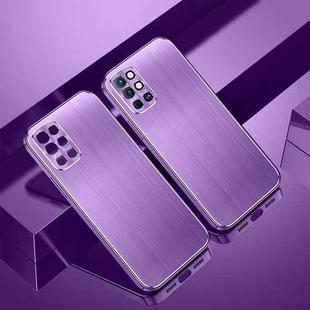 For OnePlus 9R Cool Sharp Series Aluminum Plate Brushed Lens All-inclusive Protective Case(Roland Purple)