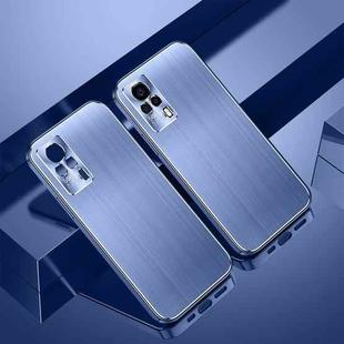 For vivo S9e Cool Sharp Series Aluminum Plate Brushed Lens All-inclusive Protective Case(Sky Blue)
