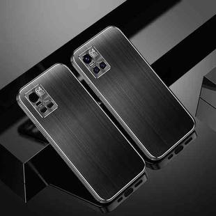 For vivo S10 / S10 Pro Cool Sharp Series Aluminum Plate Brushed Lens All-inclusive Protective Case(Jazz Black)