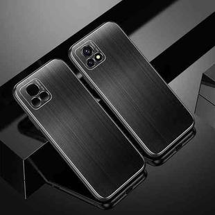 For vivo Y52s Cool Sharp Series Aluminum Plate Brushed Lens All-inclusive Protective Case(Jazz Black)