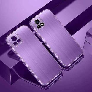 For vivo Y52s Cool Sharp Series Aluminum Plate Brushed Lens All-inclusive Protective Case(Roland Purple)