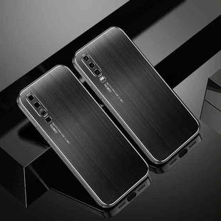 For Huawei P30 Cool Sharp Series Aluminum Plate Brushed Lens All-inclusive Protective Case(Jazz Black)