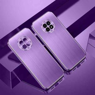 For Honor X20 Cool Sharp Series Aluminum Plate Brushed Lens All-inclusive Protective Case(Roland Purple)