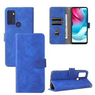 For Motorola Moto G60S Solid Color Skin Feel Magnetic Buckle Horizontal Flip PU Leather Case with Holder & Card Slots & Wallet(Blue)