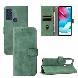 For Motorola Moto G60S Solid Color Skin Feel Magnetic Buckle Horizontal Flip PU Leather Case with Holder & Card Slots & Wallet(Green)