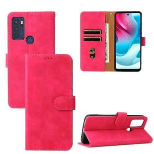 For Motorola Moto G60S Solid Color Skin Feel Magnetic Buckle Horizontal Flip PU Leather Case with Holder & Card Slots & Wallet(Rose Gold)
