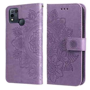 For Infinix Smart 5 / HOT10 Lite 7-petal Flowers Embossing Pattern Horizontal Flip PU Leather Case with Holder & Card Slots & Wallet & Photo Frame(Light Purple)