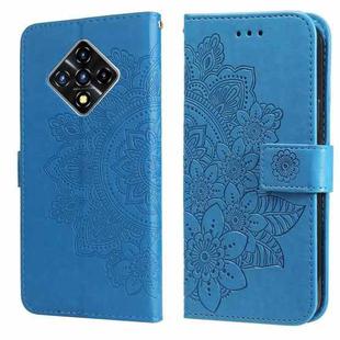 For Infinix Zero 8 7-petal Flowers Embossing Pattern Horizontal Flip PU Leather Case with Holder & Card Slots & Wallet & Photo Frame(Blue)