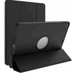 For iPad 10.2 2021 / 2020 / 2019 Shockproof Horizontal Flip TPU + PU Leather Case with 3-folding Holder & Pen Slot(Black)