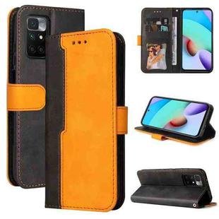 For Xiaomi Redmi 10 Business Stitching-Color Horizontal Flip PU Leather Case with Holder & Card Slots & Photo Frame(Orange)