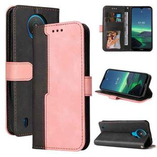 For Nokia 1.4 Business Stitching-Color Horizontal Flip PU Leather Case with Holder & Card Slots & Photo Frame(Pink)