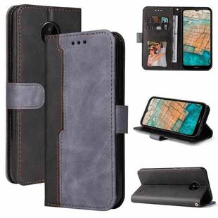 For Nokia C10 / C20 Business Stitching-Color Horizontal Flip PU Leather Case with Holder & Card Slots & Photo Frame(Gray)