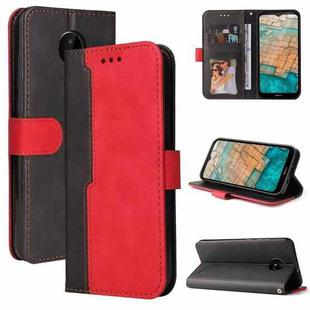 For Nokia C10 / C20 Business Stitching-Color Horizontal Flip PU Leather Case with Holder & Card Slots & Photo Frame(Red)