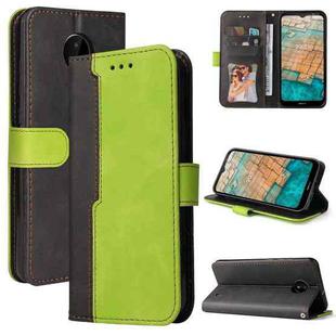 For Nokia C10 / C20 Business Stitching-Color Horizontal Flip PU Leather Case with Holder & Card Slots & Photo Frame(Green)