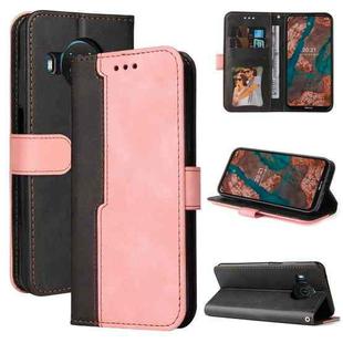 For Nokia X10 / X20 Business Stitching-Color Horizontal Flip PU Leather Case with Holder & Card Slots & Photo Frame(Pink)
