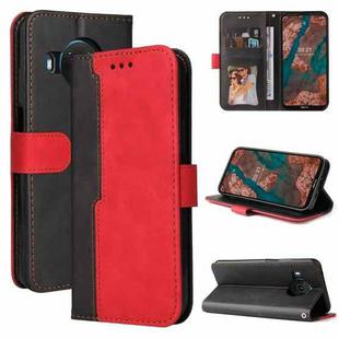 For Nokia X10 / X20 Business Stitching-Color Horizontal Flip PU Leather Case with Holder & Card Slots & Photo Frame(Red)