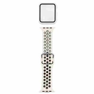 Silicone Watch Band + Protective Case with Screen Protector Set For Apple Watch Series 3 & 2 & 1 42mm(Apricot Black)