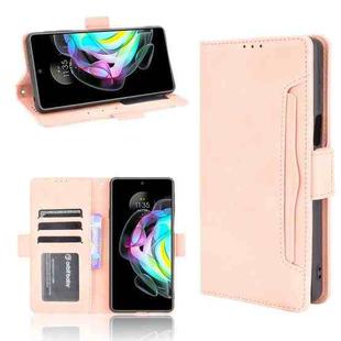 For Motorola Edge 20 Skin Feel Calf Pattern Horizontal Flip Leather Case with Holder & Card Slots & Photo Frame(Pink)