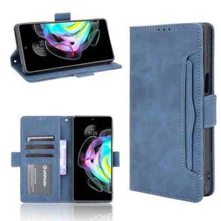 For Motorola Edge 20 Skin Feel Calf Pattern Horizontal Flip Leather Case with Holder & Card Slots & Photo Frame(Blue)