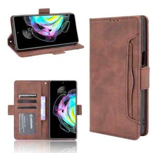 For Motorola Edge 20 Skin Feel Calf Pattern Horizontal Flip Leather Case with Holder & Card Slots & Photo Frame(Brown)