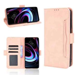 For Motorola Edge 2021 Skin Feel Calf Pattern Horizontal Flip Leather Case with Holder & Card Slots & Photo Frame(Pink)