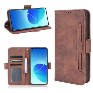 For OPPO Reno6 4G Skin Feel Calf Pattern Horizontal Flip Leather Case with Holder & Card Slots & Photo Frame(Brown)