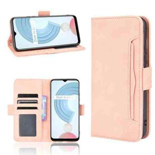 For OPPO Realme C21Y Skin Feel Calf Pattern Horizontal Flip Leather Case with Holder & Card Slots & Photo Frame(Pink)