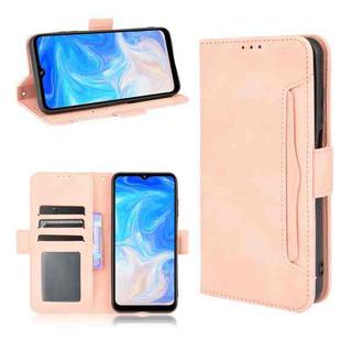 For Doogee N40 Pro Skin Feel Calf Pattern Horizontal Flip Leather Case with Holder & Card Slots & Photo Frame(Pink)