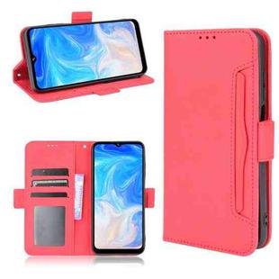 For Doogee N40 Pro Skin Feel Calf Pattern Horizontal Flip Leather Case with Holder & Card Slots & Photo Frame(Red)