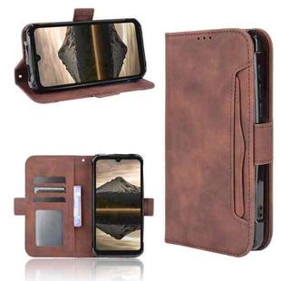 For Doogee S86 / S86 Pro Skin Feel Calf Pattern Horizontal Flip Leather Case with Holder & Card Slots & Photo Frame(Brown)