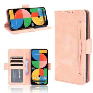 For Google Pixel 5a 5G Skin Feel Calf Pattern Horizontal Flip Leather Case with Holder & Card Slots & Photo Frame(Pink)